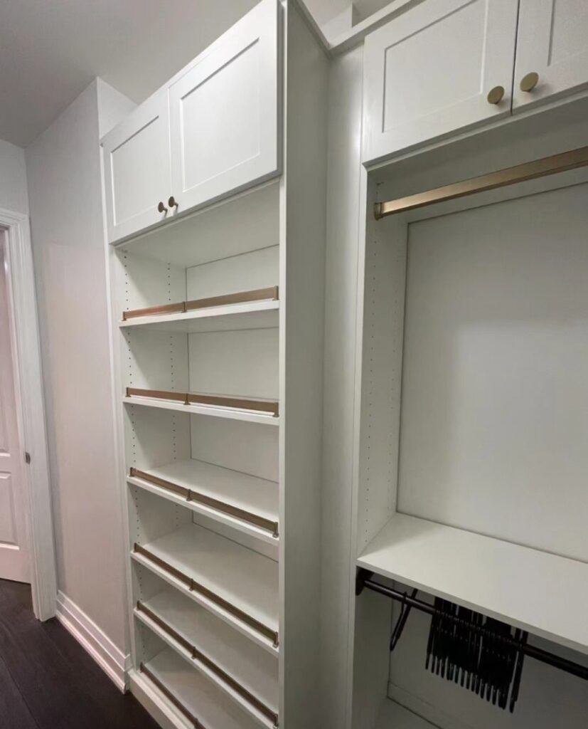 Cabinets and closet