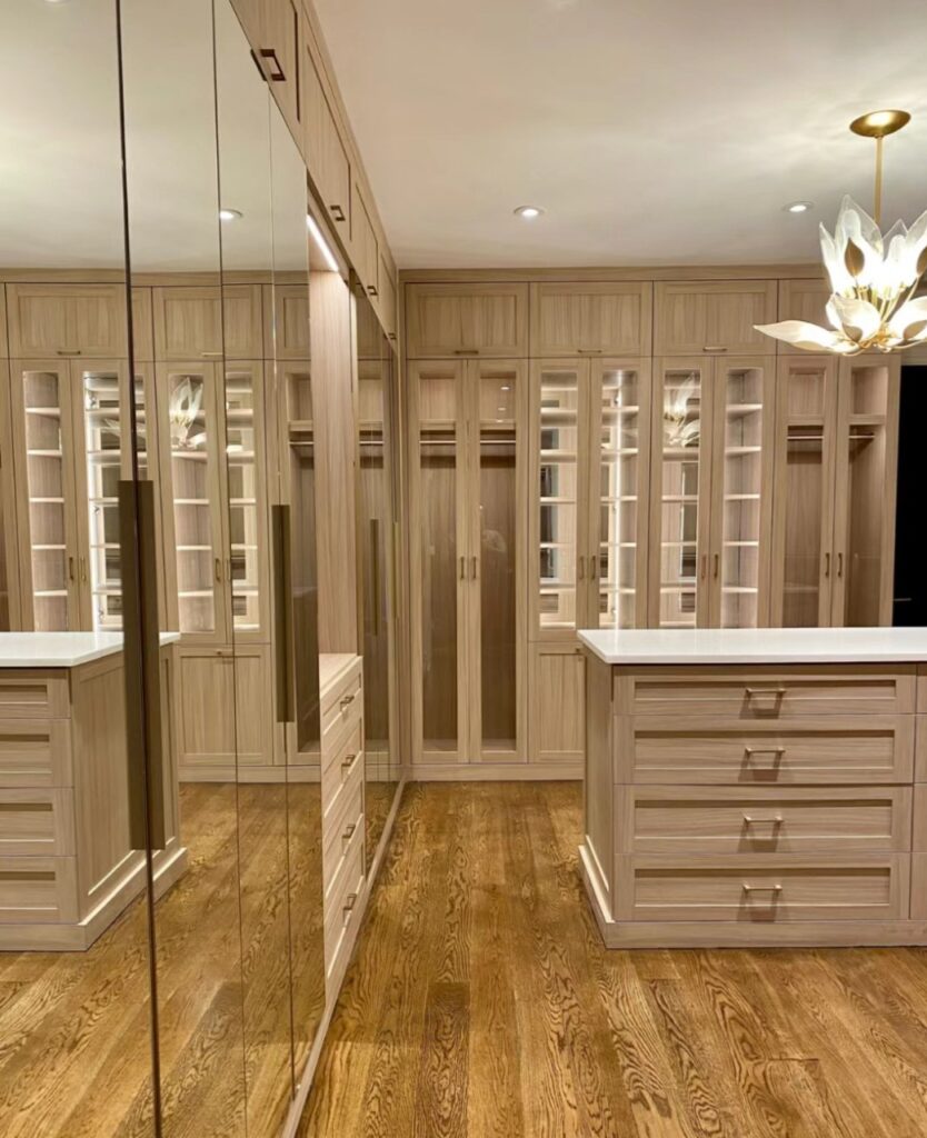 Cabinets and closet